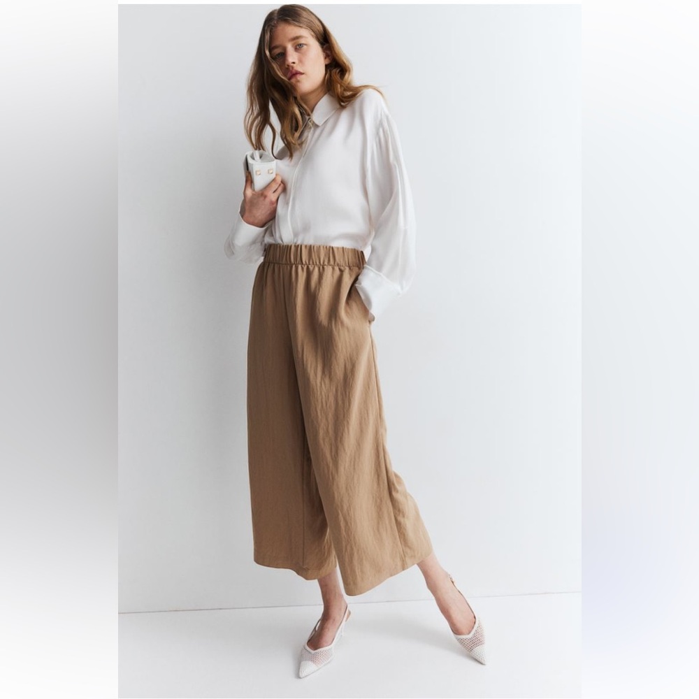 New EILEEN FISHER organic linen cropped pants